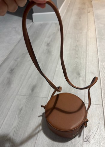 Deri Yuvarlak Kadın Çanta - Görsel 5