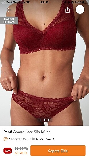 Penti amore lace slip külot