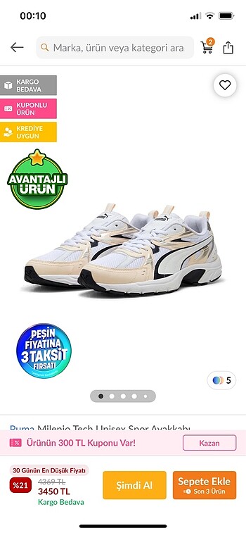 puma spor ayakkabı