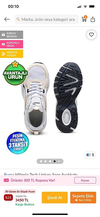38 Beden puma spor ayakkabı