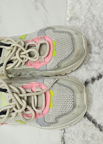 Bağcıklı Beyaz Platform Sneakers - Görsel 2