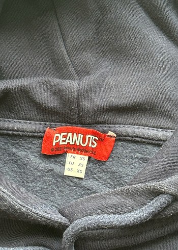 Kapüşonlu, Baskılı, Bol Kesim Mavi Sweatshirt - Görsel 4