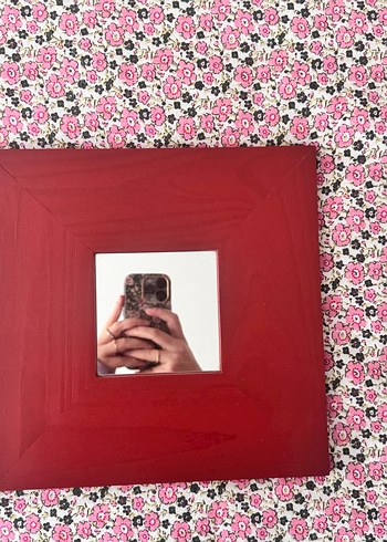 Bordo Renkli Kare Ayna İkea - Görsel 2