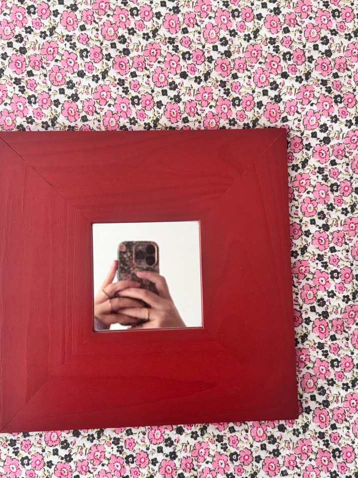 Bordo Renkli Kare Ayna İkea - Görsel 2