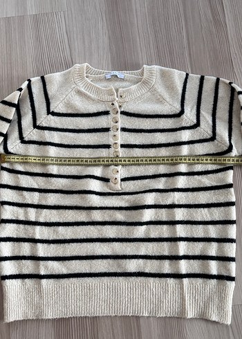 Çizgili Uzun Kollu Triko Kazak - Görsel 2