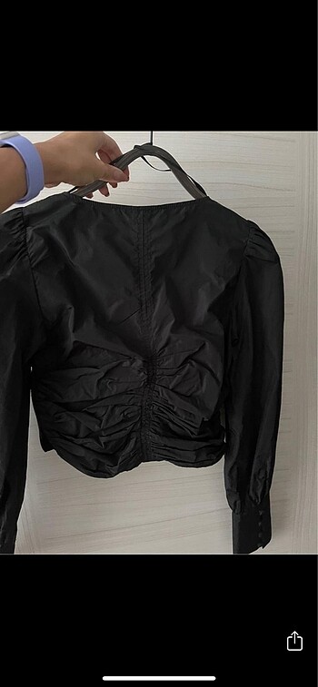 xs Beden siyah Renk Zara crop gömlek