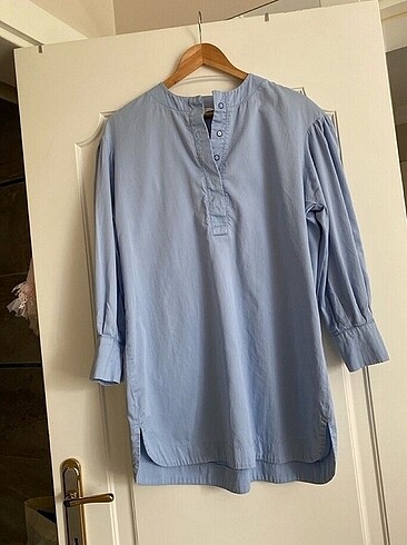 Zara İnspration mavi tunik gömlek