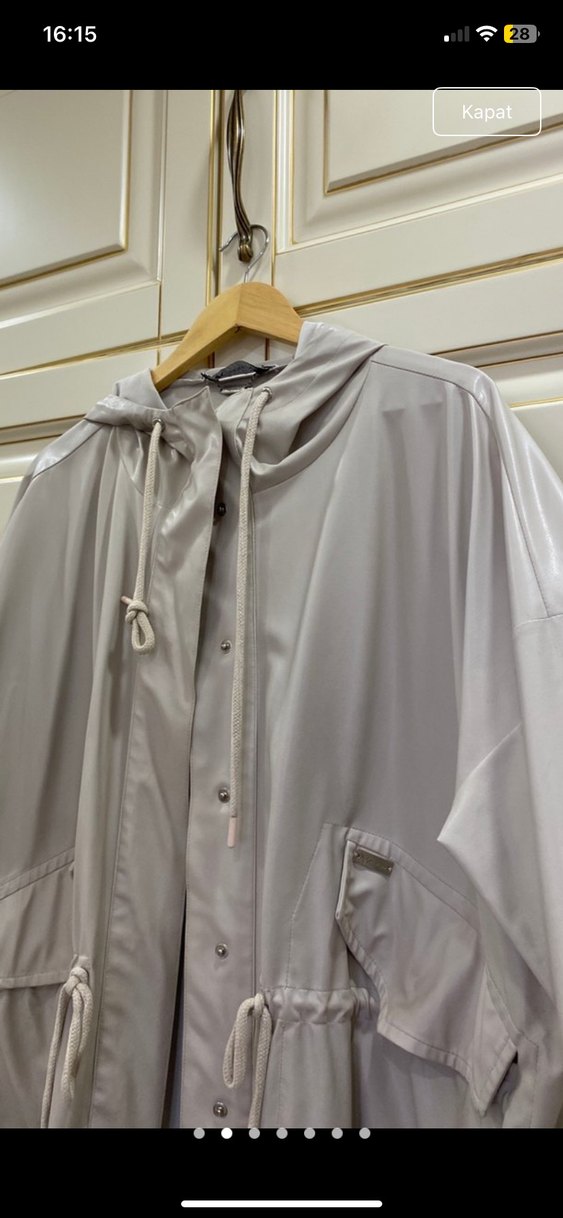 Midi Kadın Yağmurluk, Düğmeli, Kapüşonlu KK DESİNG - Görsel 2