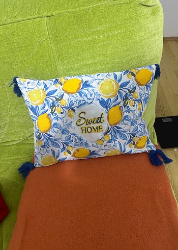 Bohem Tarzı Renkli Limon Desenli Kırlent - Görsel 2