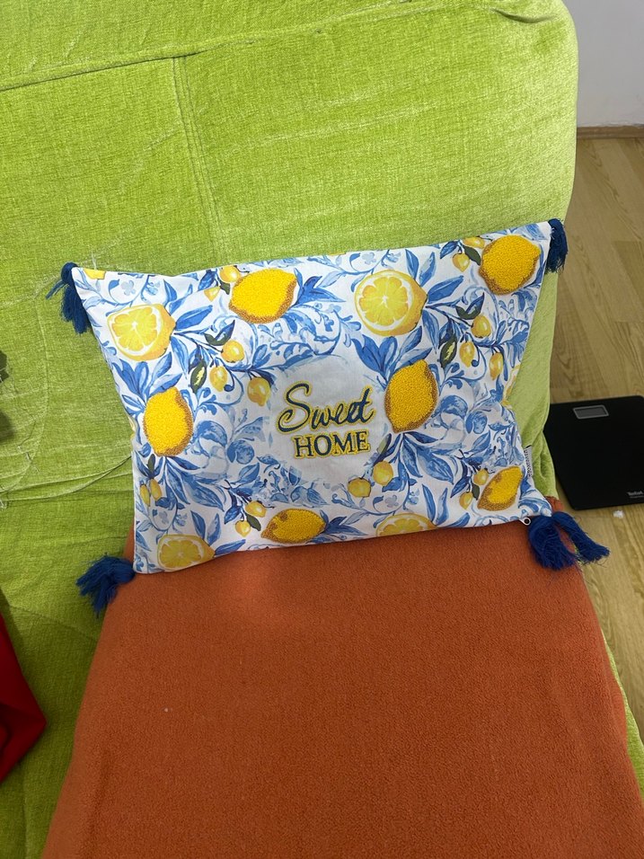 Bohem Tarzı Renkli Limon Desenli Kırlent - Görsel 2