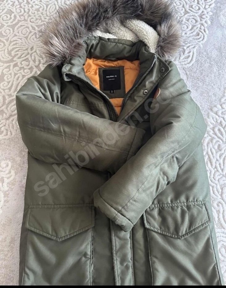 Erkek Çocuk Gri Kürklü Kamuflaj Kaban - Görsel 2