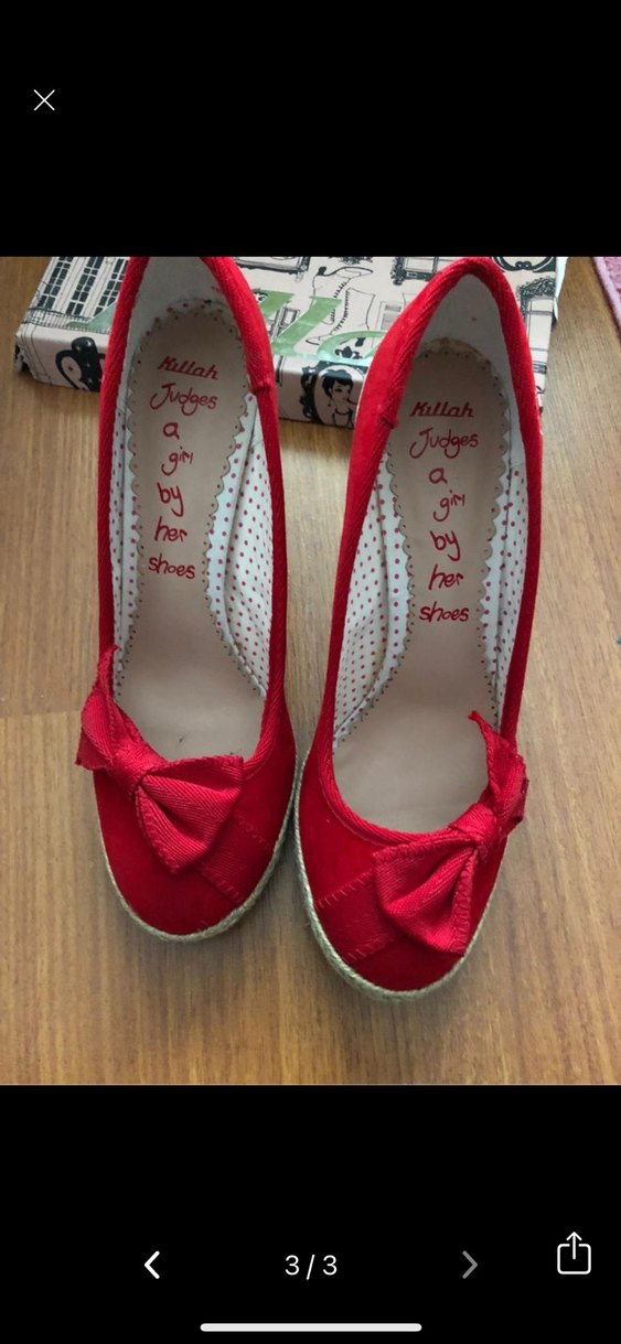 Kırmızı Fiyonklu Vintage Stiletto - Görsel 3