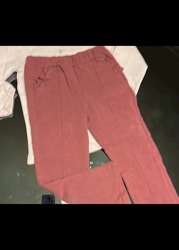 Pembe Fırfırlı Baskılı Kız Takımı - Görsel 3