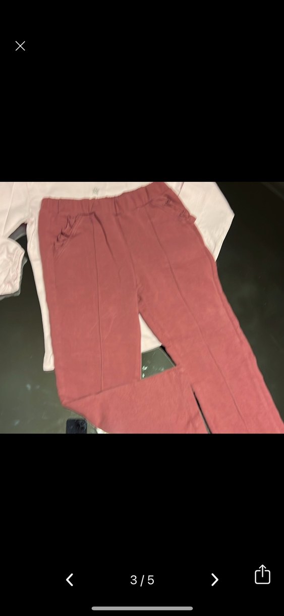 Pembe Fırfırlı Baskılı Kız Takımı - Görsel 3