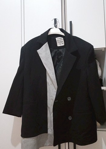 Zara Sikligin Simgesi Siyah Oversize Blazer Ceket