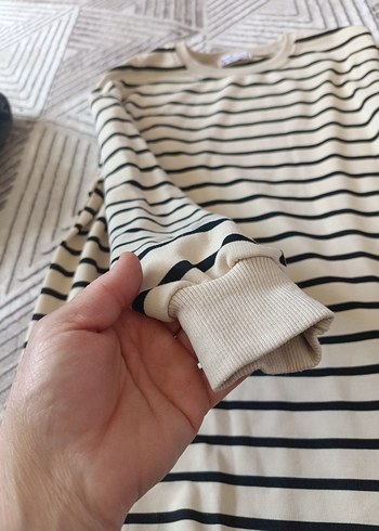 xl Beden Çizgili Uzun Kollu Tunik