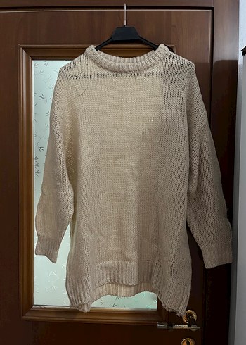 H&M Bej Oversize Triko Kazak