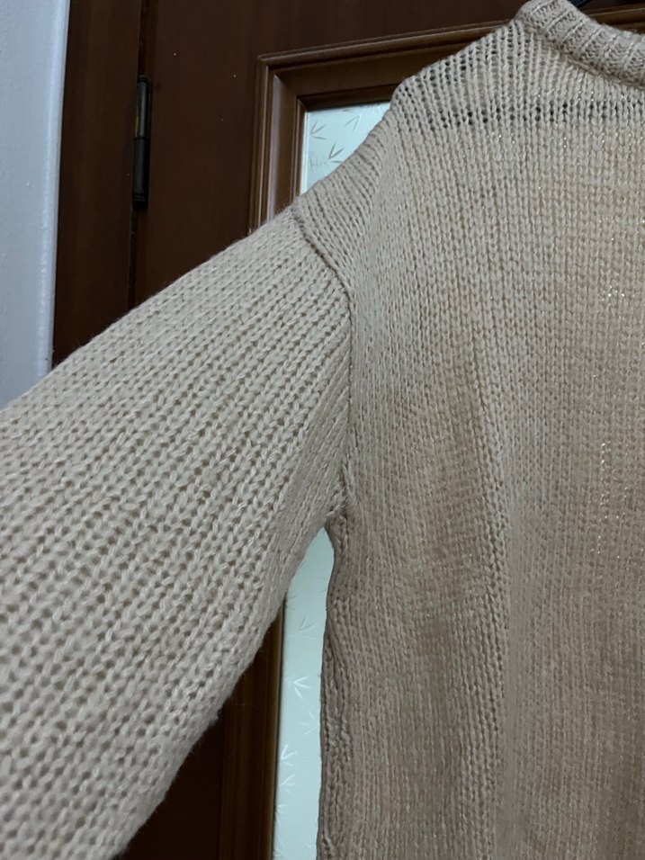 Bej Oversize Triko Kazak — görsel 2/5