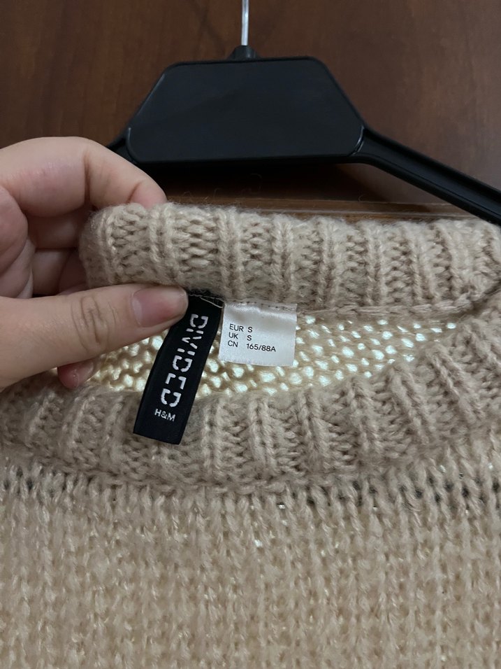 Bej Oversize Triko Kazak — görsel 4/5