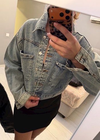 Diğer Acik Mavi Oversize Denim Ceket