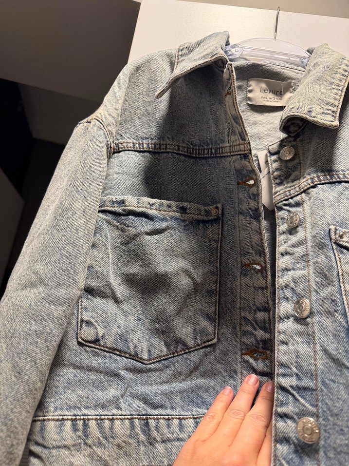 Açık Mavi Oversize Denim Ceket — görsel 13/14