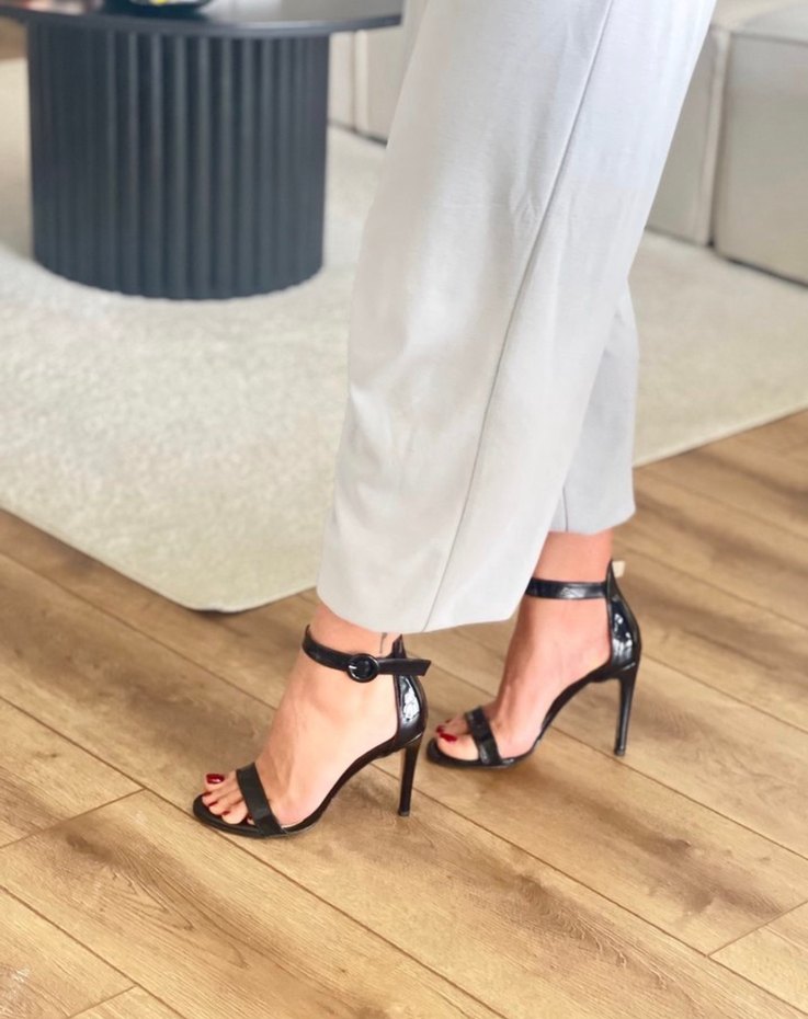 Nine West Siyah Rugan Deri Stiletto Topuklu Kadın Ayakkabı — görsel 7/10