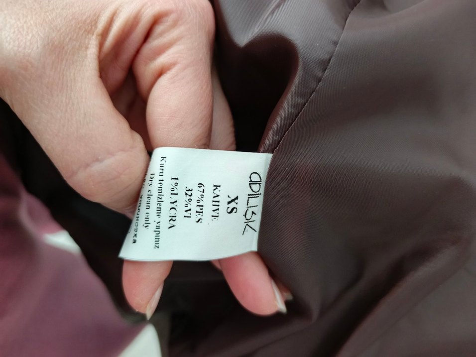 Kadın kahve Blazer Ceket ve pantolon dar kalıptır - Görsel 3