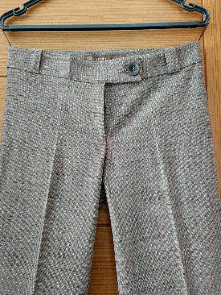 Kadın kahve Blazer Ceket ve pantolon dar kalıptır - Görsel 5