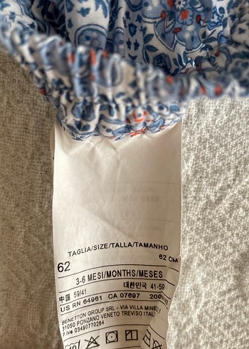 9-12 Ay Beden mavi Renk Kız bebek etek
