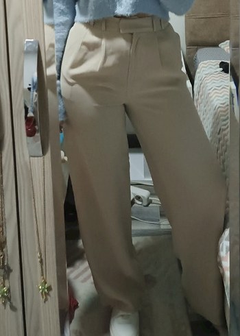 Diğer Bej Midi Kadin Ofis Pantolonu