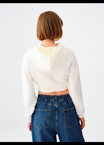 s Beden beyaz Renk crop sweatshirt