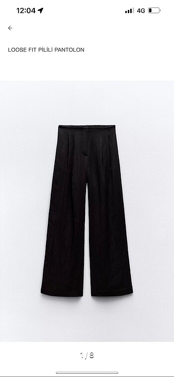 Zara pilili pantolon palozzo bol paça kumaş keten pantolon