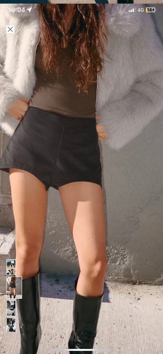 Siyah Kadife Mini Kadın Şort - Görsel 2