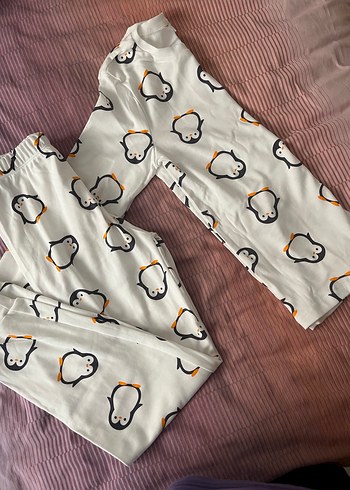10 Yaş Beden beyaz Renk Beyaz Baskılı Rahat Hamile Pijama Takımı