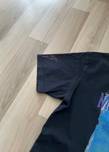 Siyah Baskılı Kısa Kollu Salaş Tişört - Görsel 8