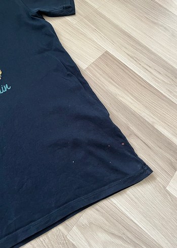 Siyah Baskılı Kısa Kollu Salaş Tişört - Görsel 7