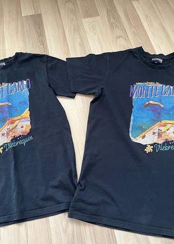 Siyah Baskılı Kısa Kollu Salaş Tişört - Görsel 2