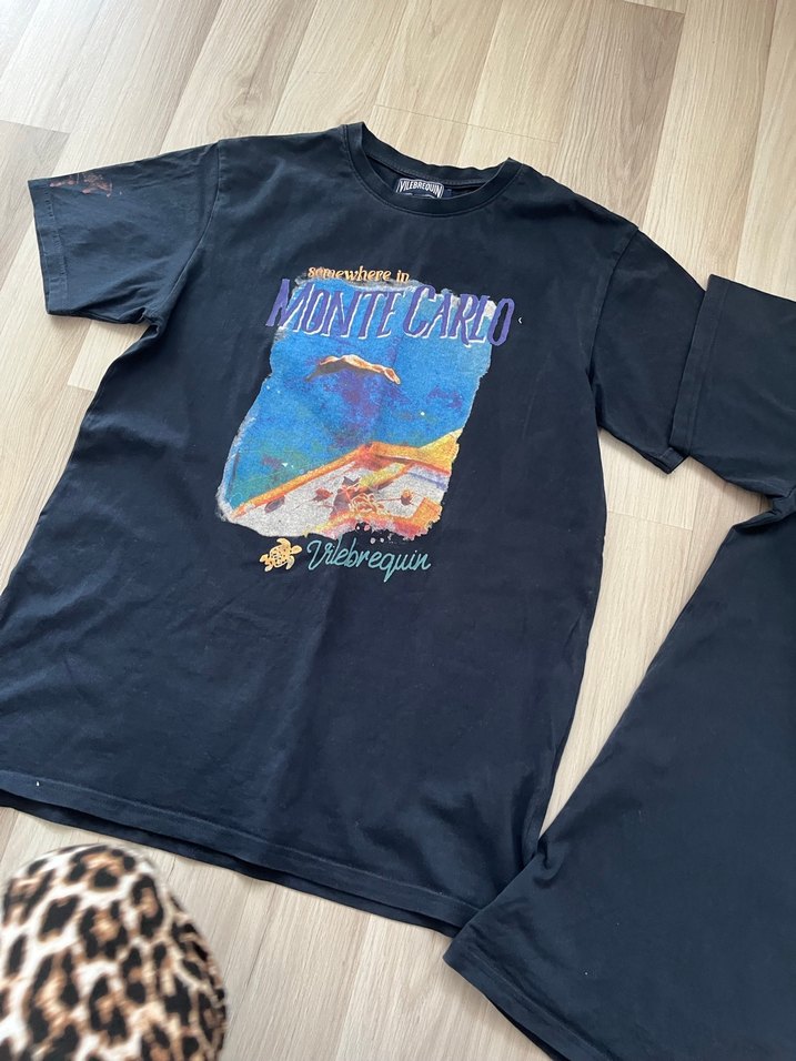 Siyah Baskılı Kısa Kollu Salaş Tişört - Görsel 3