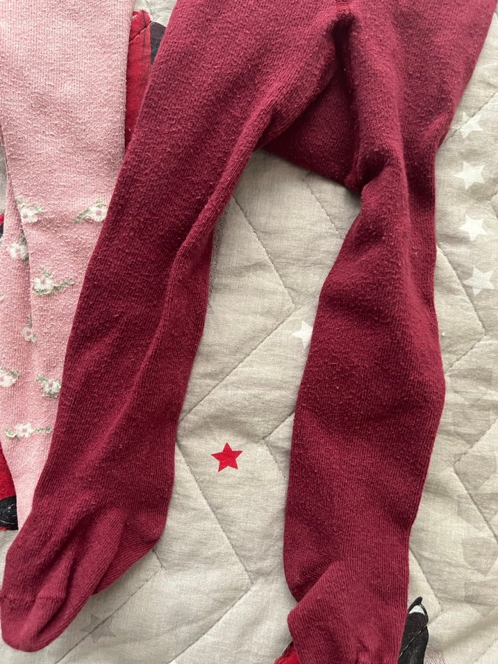 Bordo Bebek Külotlu Çorap - Görsel 4