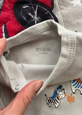 Uzun Kollu Gri Nakışlı Bebek Body - Görsel 3