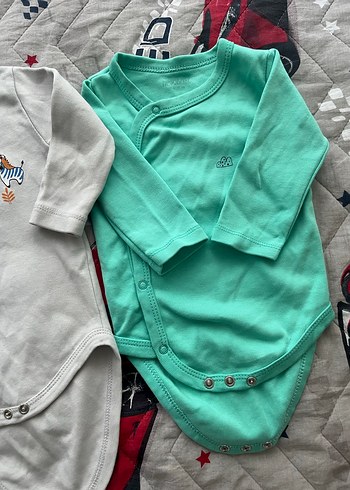 Uzun Kollu Gri Nakışlı Bebek Body - Görsel 2