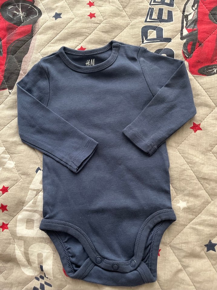 Lacivert Uzun Kollu Bebek Çıtçıtlı Body - Görsel 4