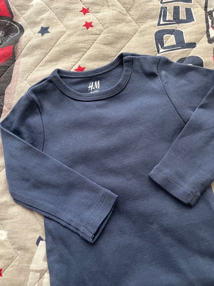 Lacivert Uzun Kollu Bebek Çıtçıtlı Body - Görsel 2