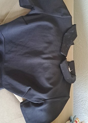 H&M Siyah Kısa Kollu bebe yaka Bluz