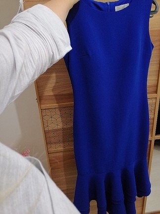 Mavi midi özel gün elbisesi