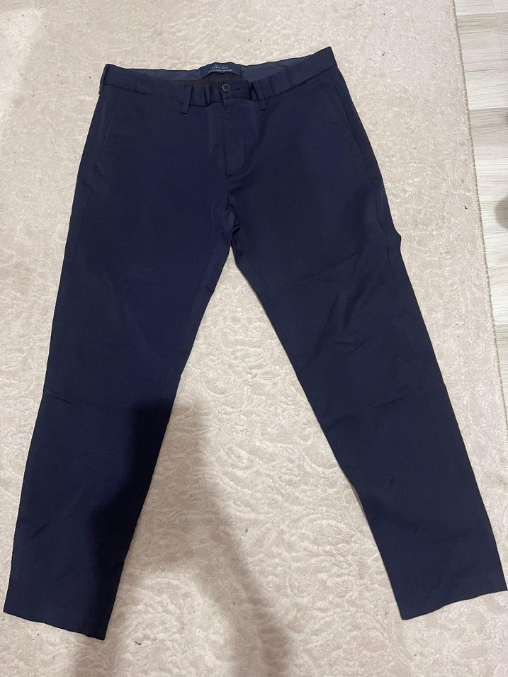 Zara Lacivert Erkek  Regular Fit Kumaş Pantolon - Görsel 2