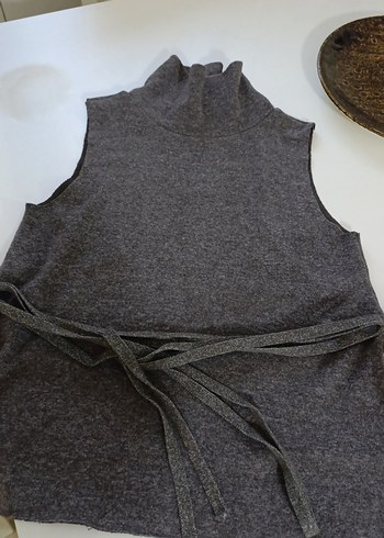 Kemerli Gri Kadın Süveter zara
