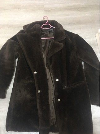 Koyu kahve peluş kaban