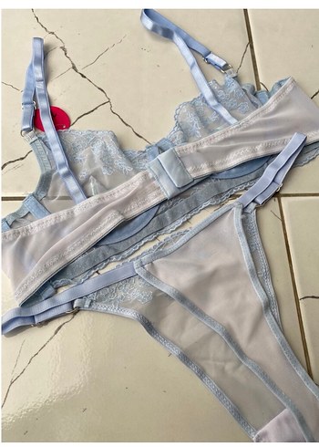 Nakışlı Mavi Bohem Mini Sütyen - Görsel 3