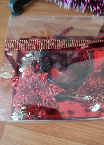 Kırmızı renkli 2 li mumluk - Görsel 4